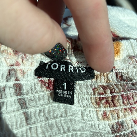 Torrid Plus Size White Floral Smocked Skater Dress - Picture 2 of 3